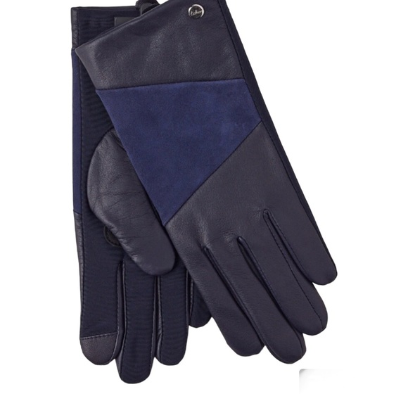 Echo Navy Leather Block Superfit Touchscreen Gloves Size Medium - Picture 1 of 6